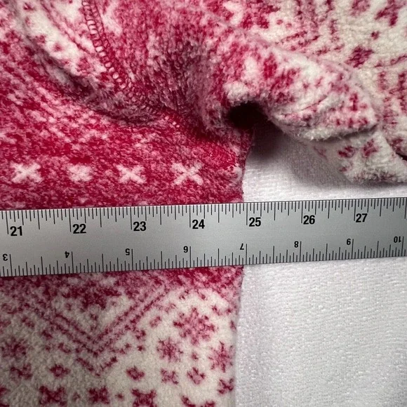 BUM Worker Gear Womens LG Button Up Shirt 90's Red & White Snowflake Print - Picture 10 of 12